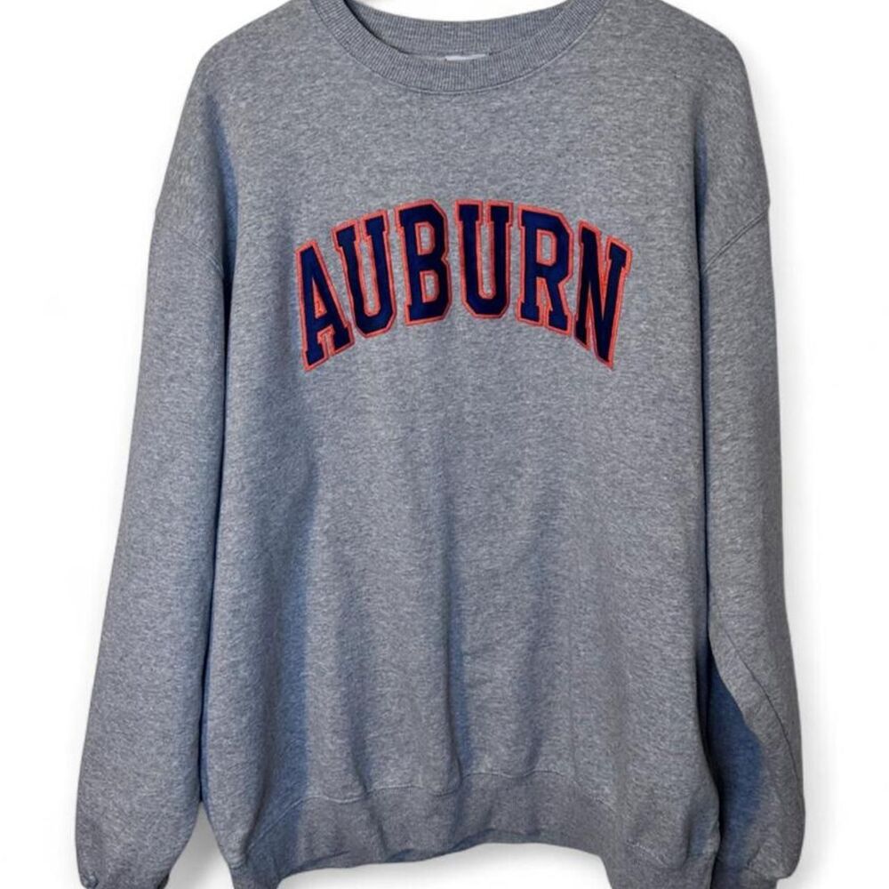 Auburn University Grey  Crewneck Sweatshirt w/ Embroidered Lettering size XL